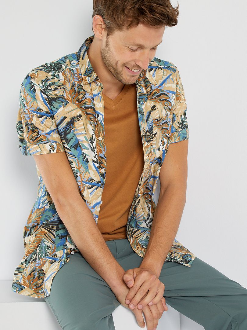 Camisa con estampado floral BEIGE - Kiabi