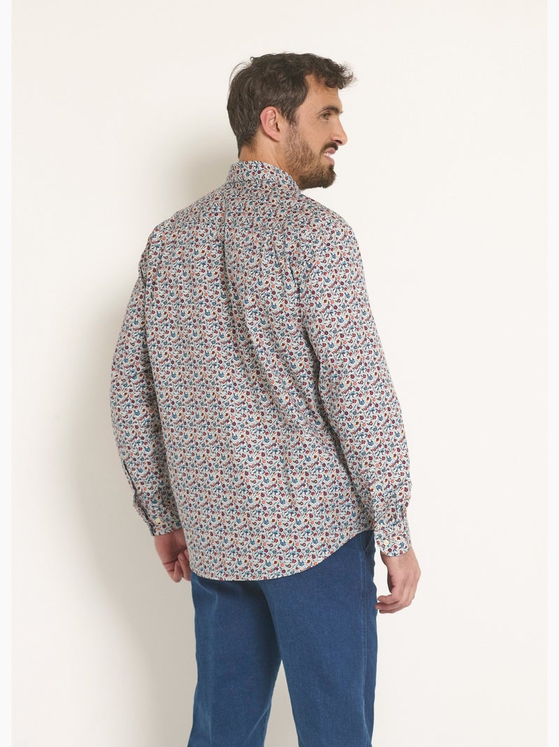Camisa con estampado floral elegante - Afibel Azul Naranja - Kiabi