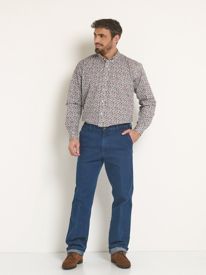 Camisa con estampado floral elegante - Afibel Azul Naranja - Kiabi