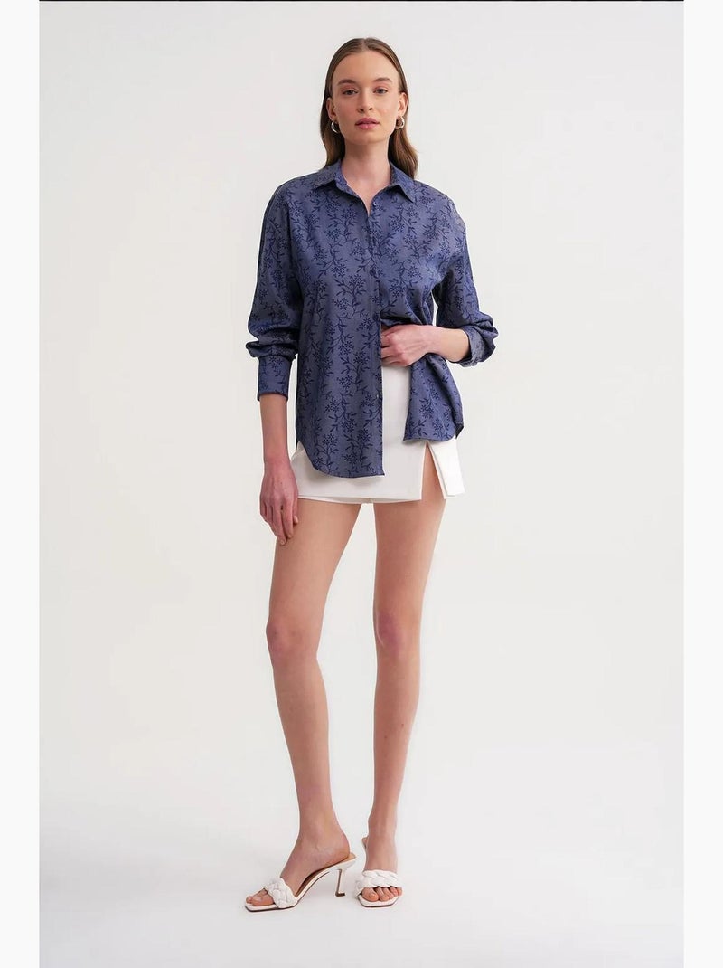 Camisa con estampado floral mixray Azul eléctrico - Kiabi