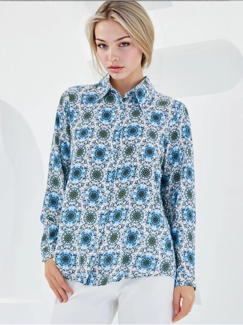 Camisa con estampado gráfico bdart Azul claro - Kiabi