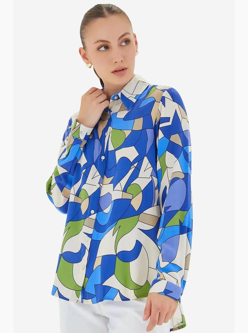 Camisa con estampado gráfico bdart Azul eléctrico - Kiabi
