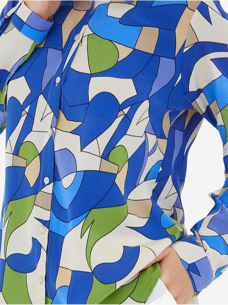 Camisa con estampado gráfico bdart Azul eléctrico - Kiabi