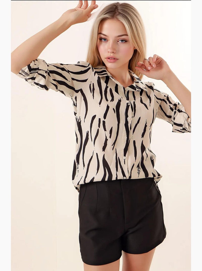 Camisa con estampado gráfico bdart Beige natural - Kiabi