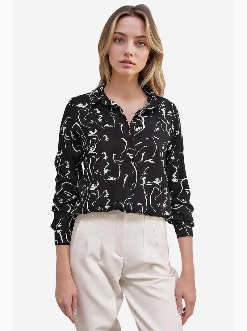 Camisa con estampado gráfico bdart Negro - Kiabi