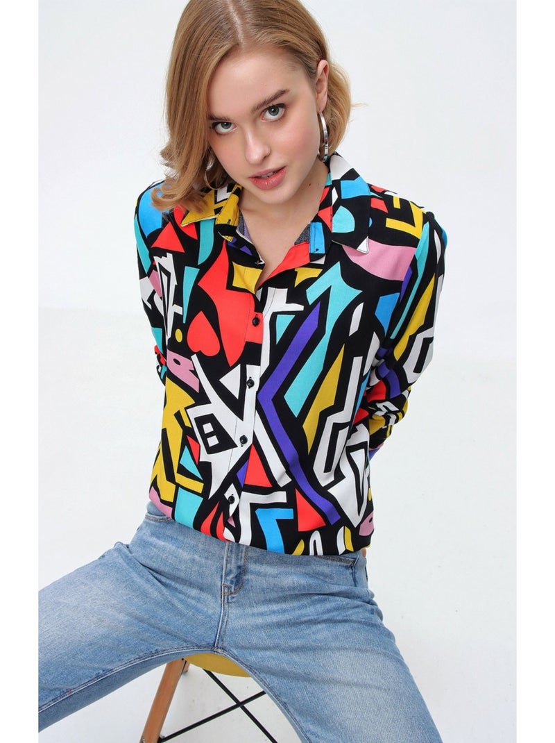 Camisa con estampado gráfico Negro Negro - Kiabi