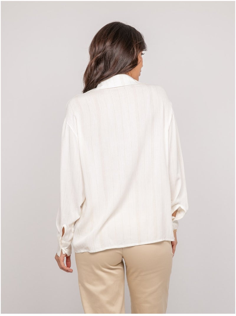 Camisa con hilo lurex ODAYA Blanco - Kiabi