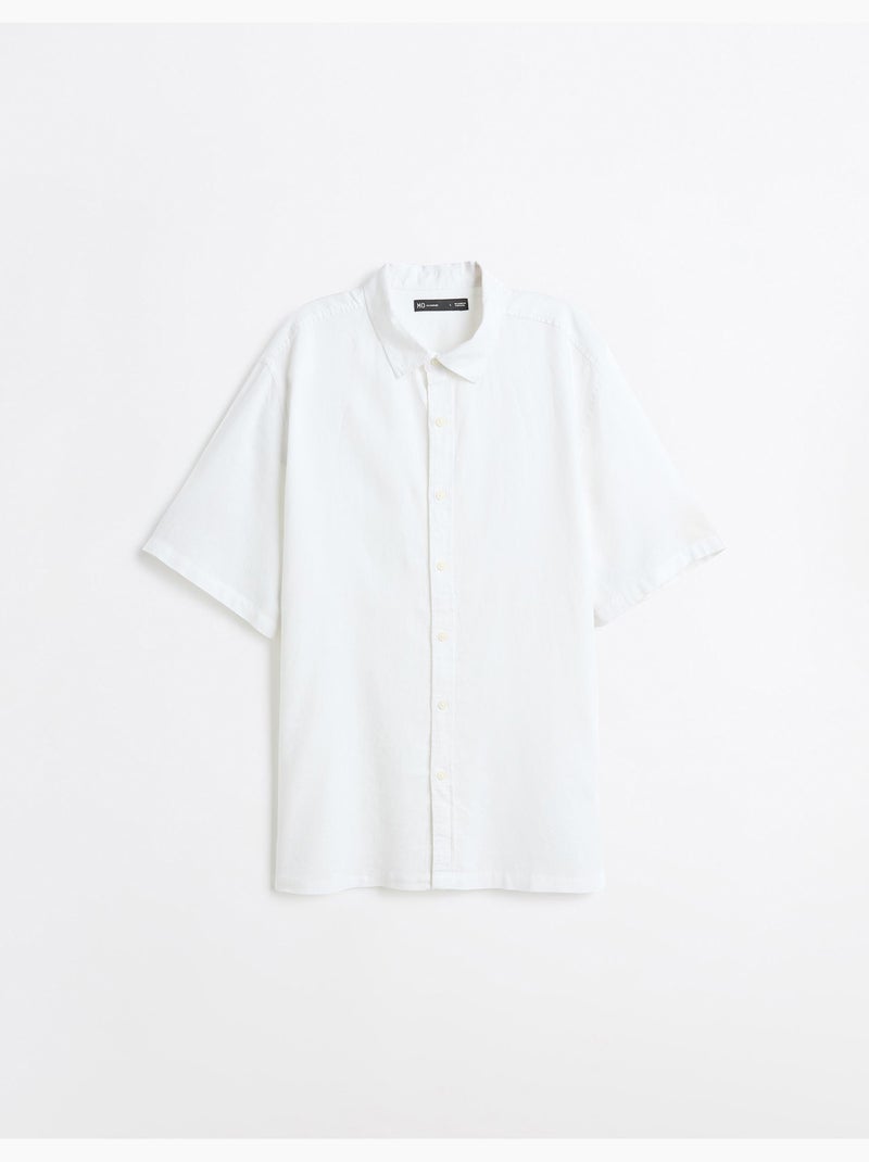 Camisa con lino, MO Fashion Blanco - Kiabi