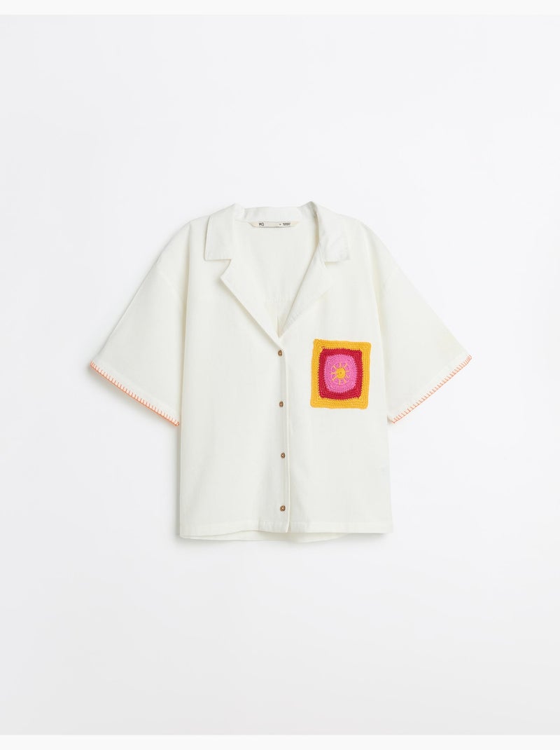 Camisa con lino, MO Fashion Blanco - Kiabi