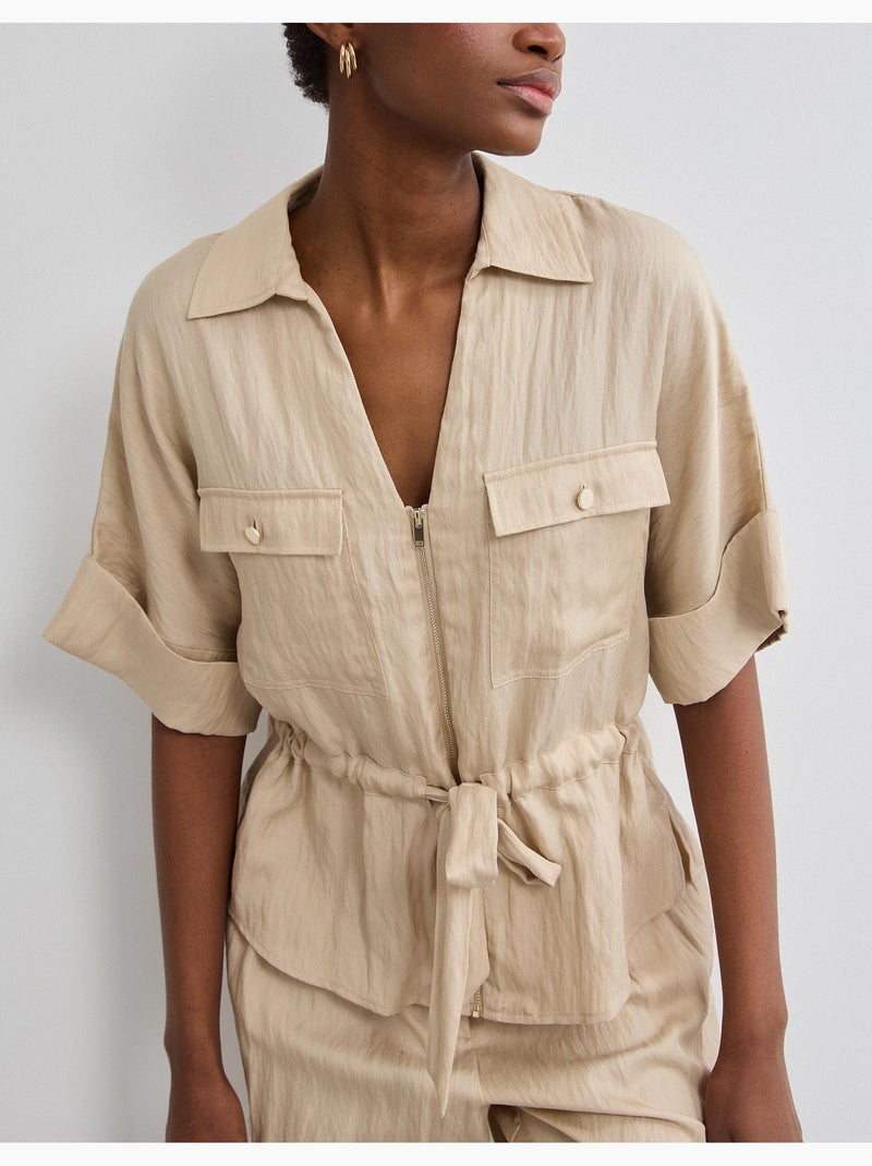Camisa con Lyocell, MO Fashion Beige - Kiabi