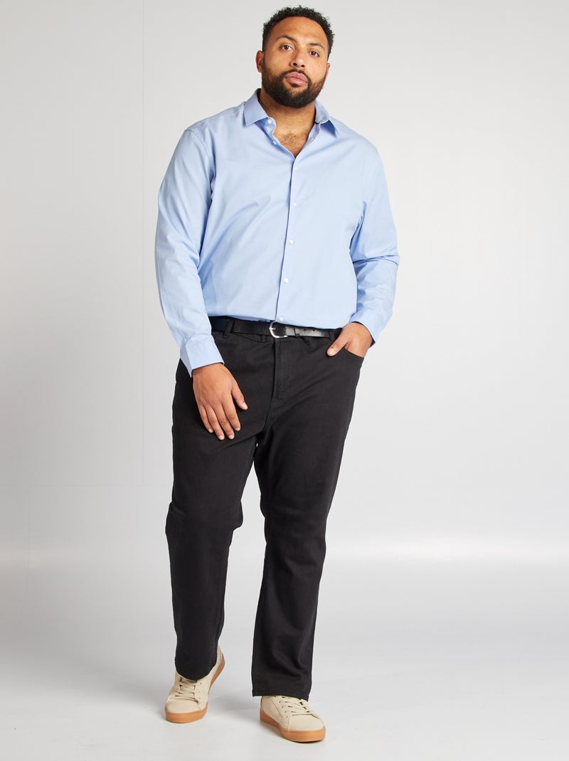 Camisa con motivo dobby AZUL - Kiabi