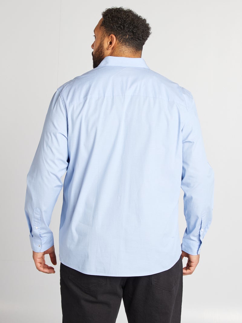 Camisa con motivo dobby AZUL - Kiabi