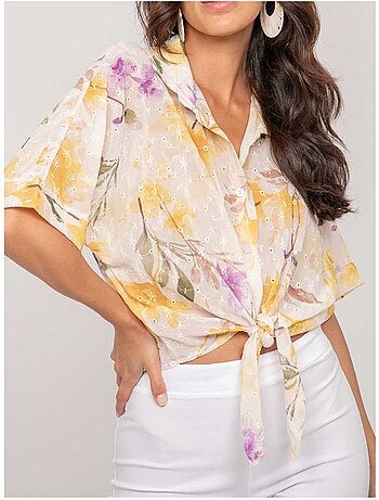 Camisa con motivo y bordado OWANIE