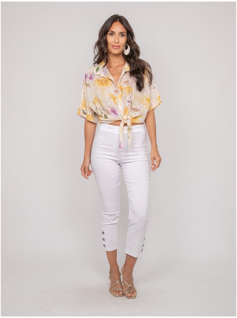 Camisa con motivo y bordado OWANIE Amarillo - Kiabi