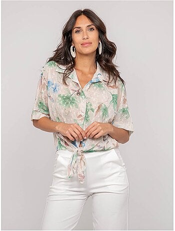 Camisa con motivo y bordado OWANIE