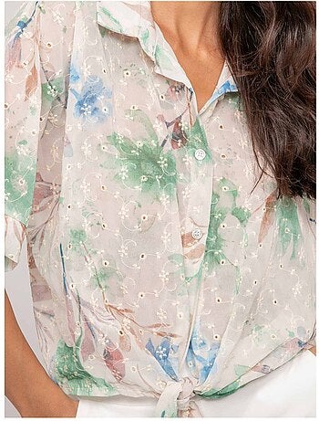 Camisa con motivo y bordado OWANIE