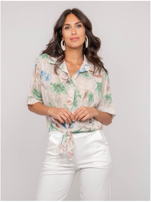 Camisa con motivo y bordado OWANIE - Kiabi Camisa con motivo y bordado OWANIE - Kiabi