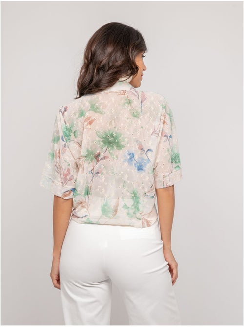 Camisa con motivo y bordado OWANIE - Kiabi Camisa con motivo y bordado OWANIE - Kiabi