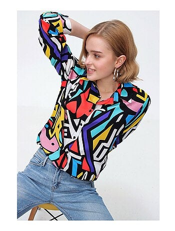 Camisa con motivos gráficos