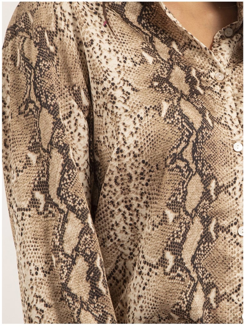 Camisa con motivos OTARINA Beige - Kiabi