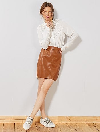 Camisa con plastrón de encaje - Kiabi