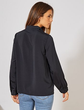 Camisa con plastrón de encaje - Kiabi