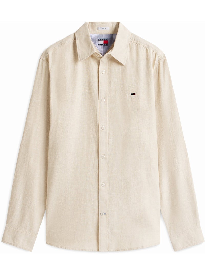 Camisa Cónico delgado - Tommy Hilfiger Beige - Kiabi