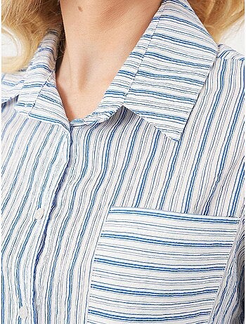 Camisa corta a rayas con bolsillo bdart