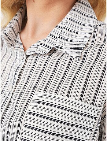 Camisa corta a rayas con bolsillo bdart