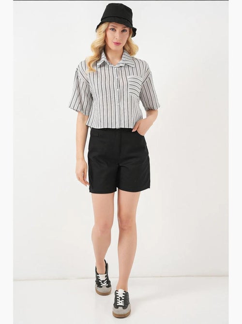 Camisa corta a rayas con bolsillo bdart - Kiabi Camisa corta a rayas con bolsillo bdart - Kiabi