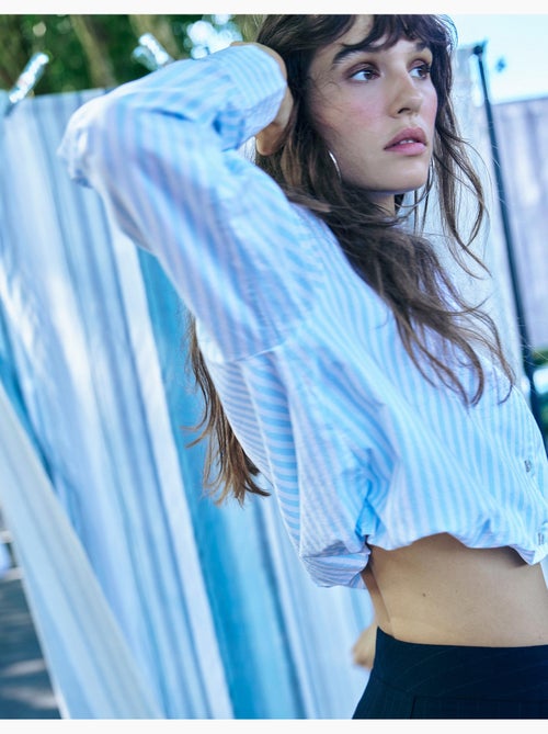 Camisa corta a rayas, mo fashion - Kiabi