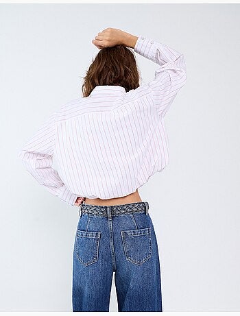 Camisa corta a rayas, mo fashion
