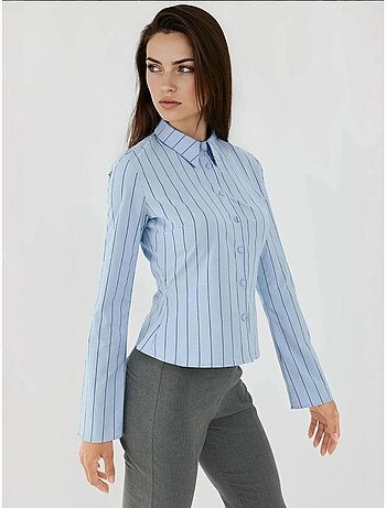 Camisa corta ajustada a rayas hiccup