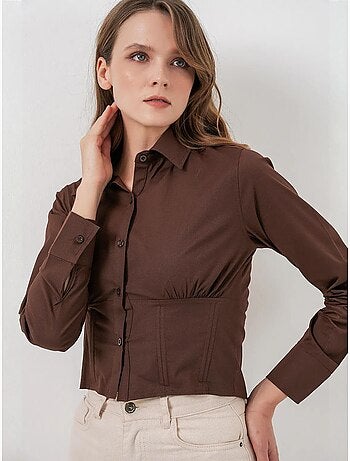 Camisa corta ajustada de popelina con botones bdart