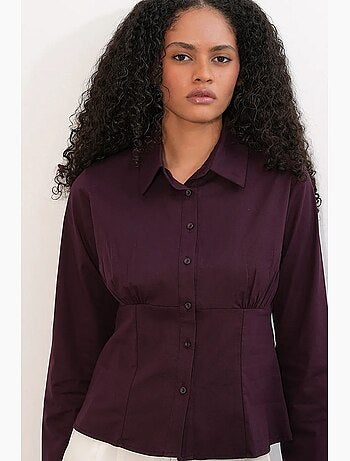Camisa corta ajustada de popelina con botones bdart