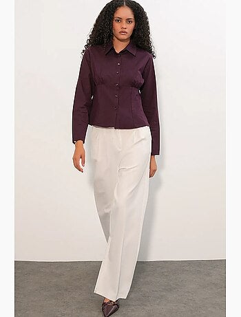 Camisa corta ajustada de popelina con botones bdart