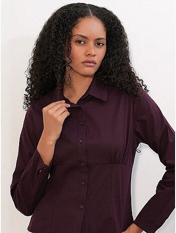 Camisa corta ajustada de popelina con botones bdart
