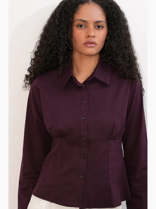 Camisa corta ajustada de popelina con botones bdart - Kiabi Camisa corta ajustada de popelina con botones bdart - Kiabi