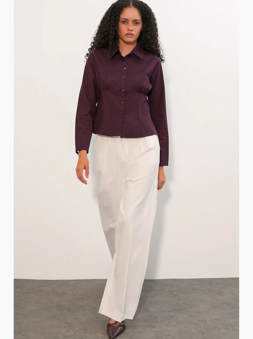 Camisa corta ajustada de popelina con botones bdart - Kiabi Camisa corta ajustada de popelina con botones bdart - Kiabi