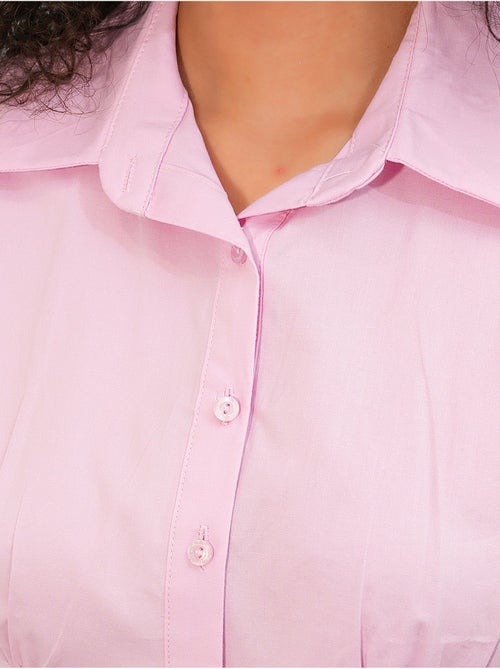 Camisa corta ajustada de popelina con botones bdart - Kiabi Camisa corta ajustada de popelina con botones bdart - Kiabi