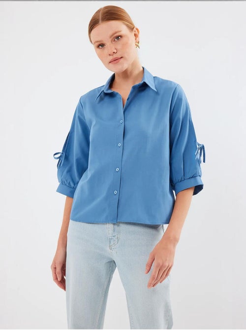 Camisa corta con detalles en las mangas bdart - Kiabi Camisa corta con detalles en las mangas bdart - Kiabi