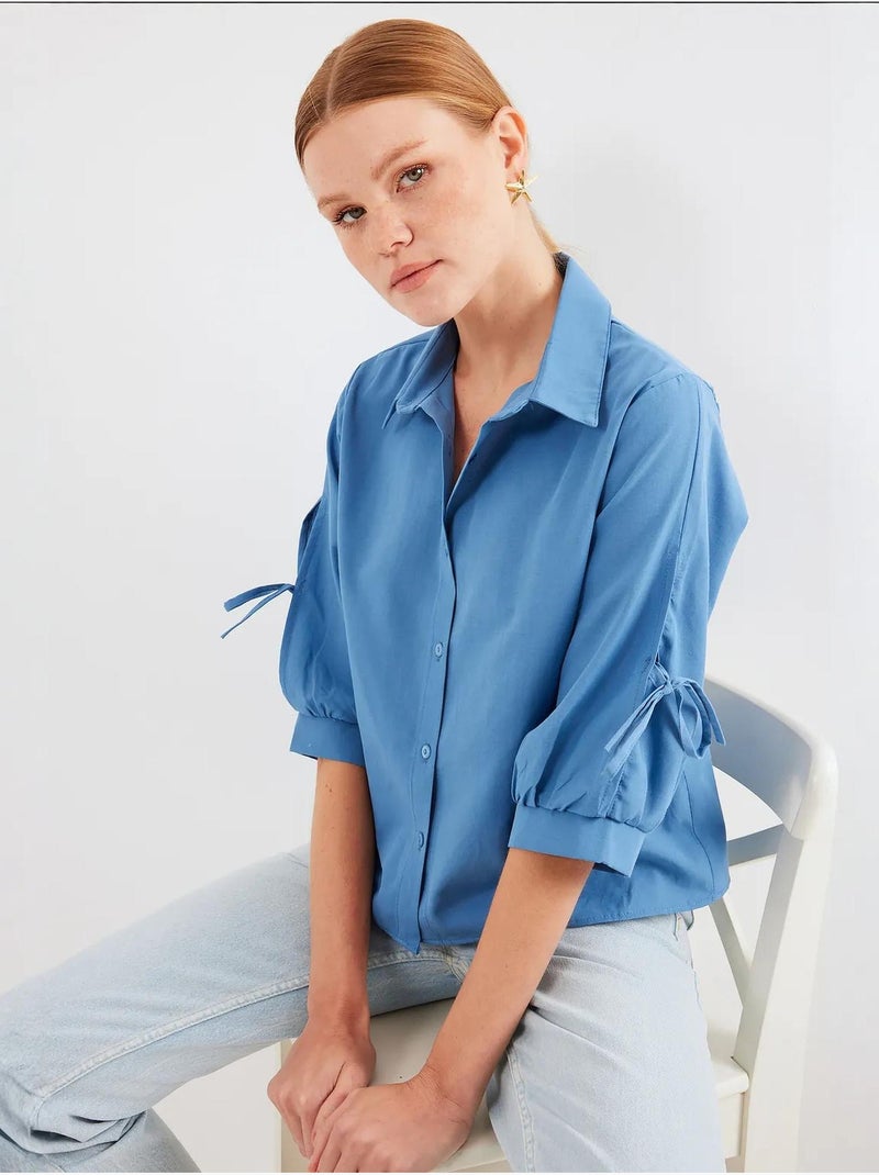 Camisa corta con detalles en las mangas bdart Azul zafiro - Kiabi