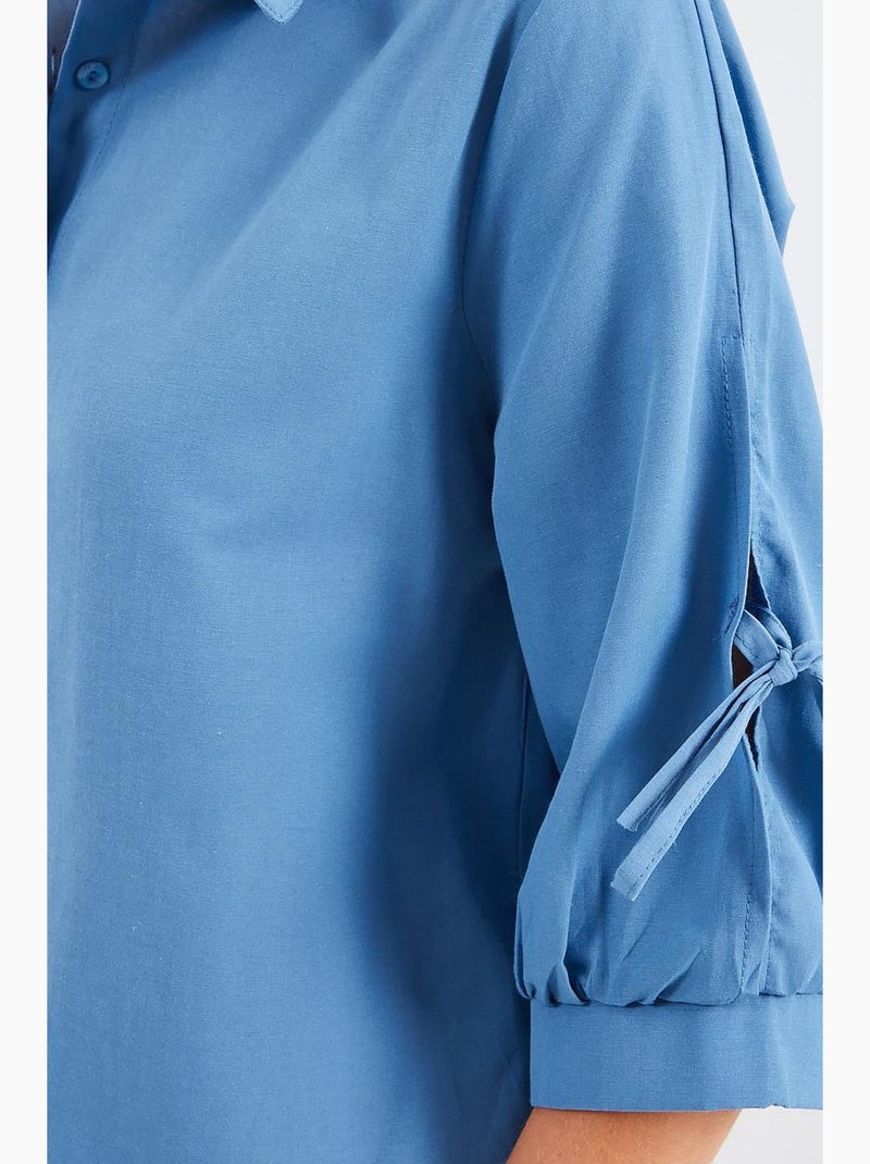 Camisa corta con detalles en las mangas bdart Azul zafiro - Kiabi