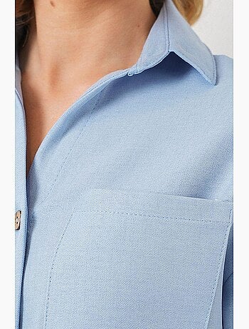Camisa corta con efecto lino bdart