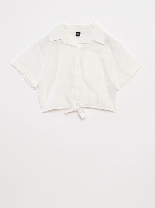 Camisa corta con lazo - Kiabi