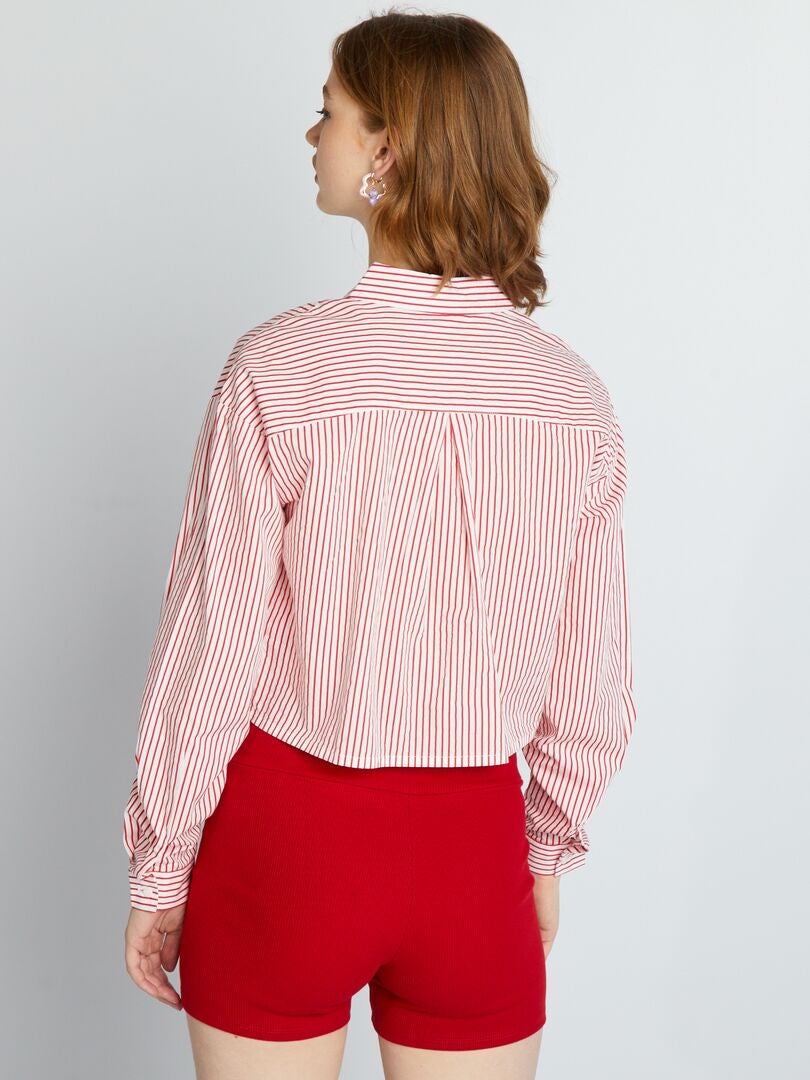 Camisa corta de algodón Rojo - Kiabi