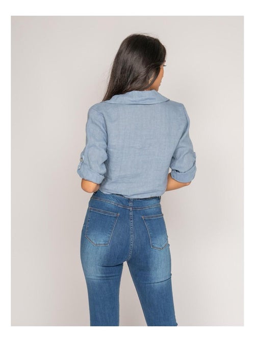 Camisa corta de lino ORTHENSE - Kiabi