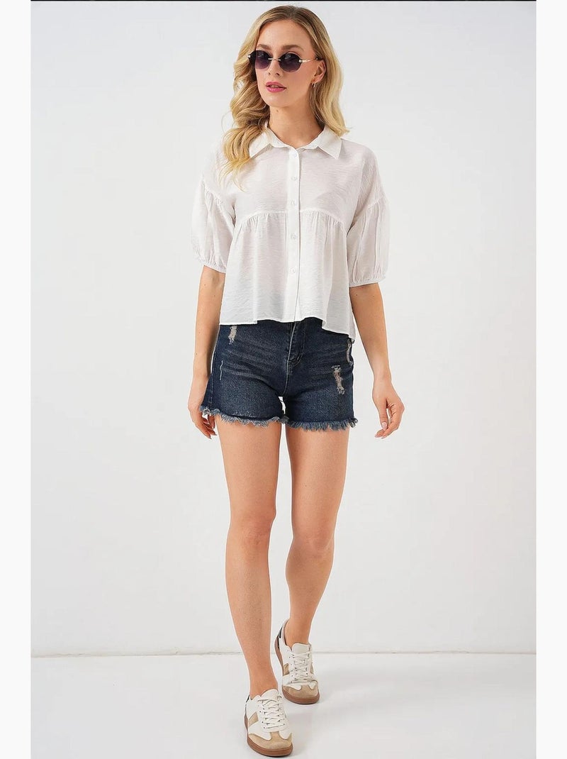 Camisa corta de manga corta bdart Blanco - Kiabi