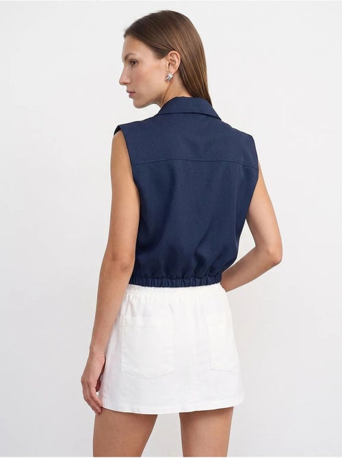 Camisa corta de mujer sin mangas con cremallera dilvin - Kiabi Camisa corta de mujer sin mangas con cremallera dilvin - Kiabi