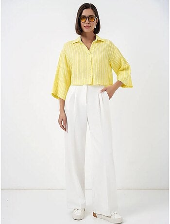 Camisa corta oversize a rayas bdart